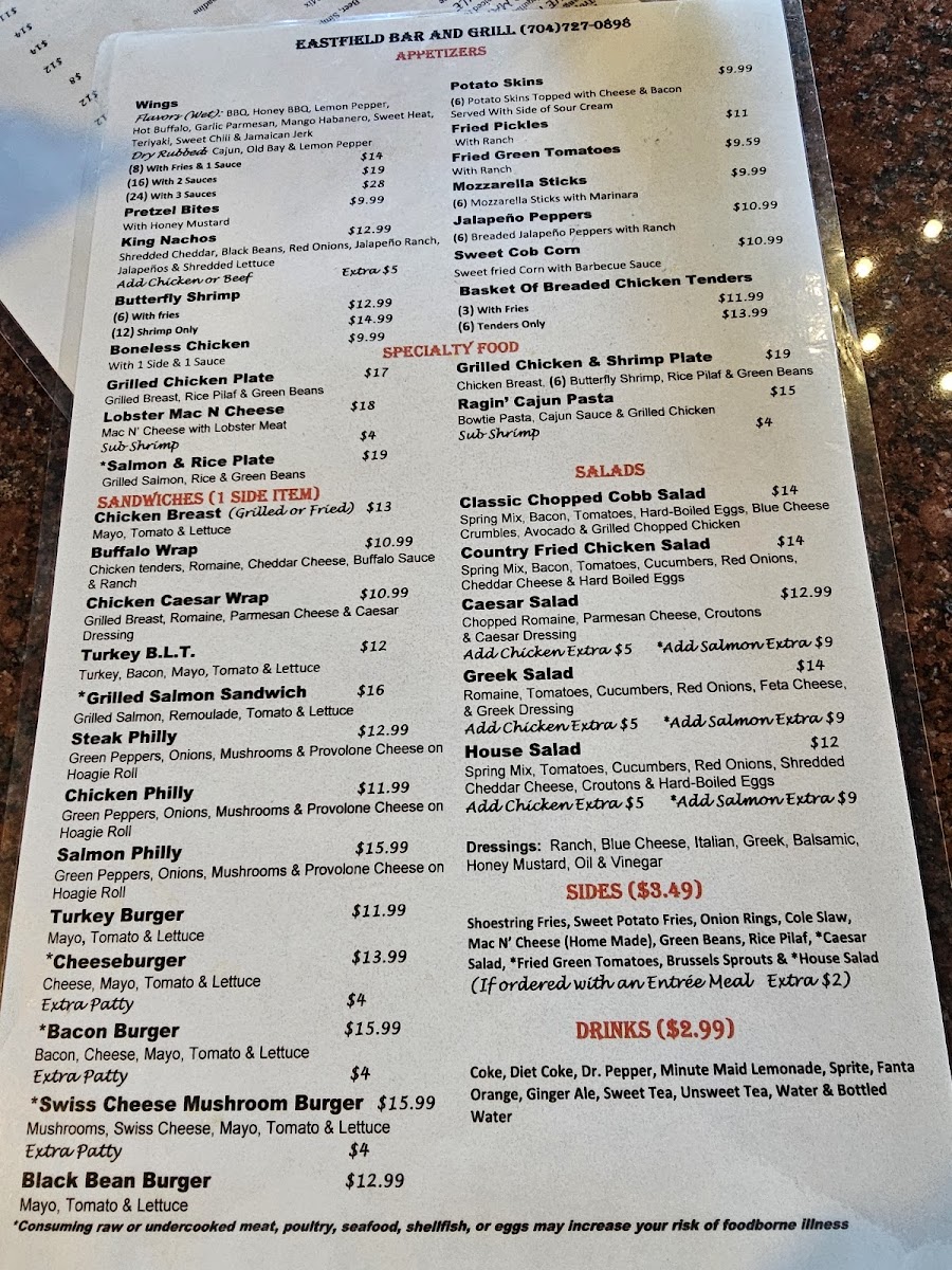 Eastfield Bar & Grill Menu - Image 3
