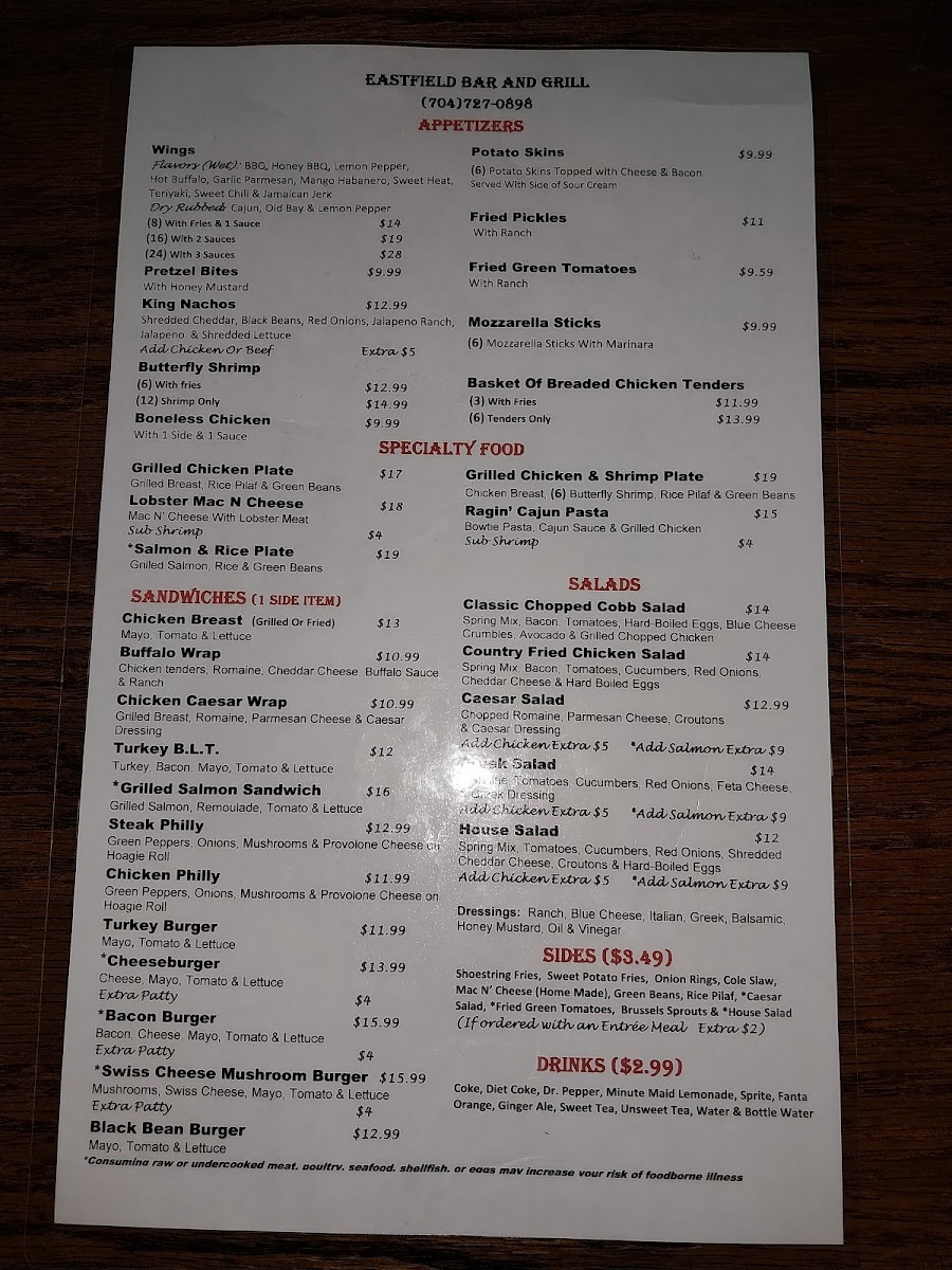 Eastfield Bar & Grill Menu - Image 6